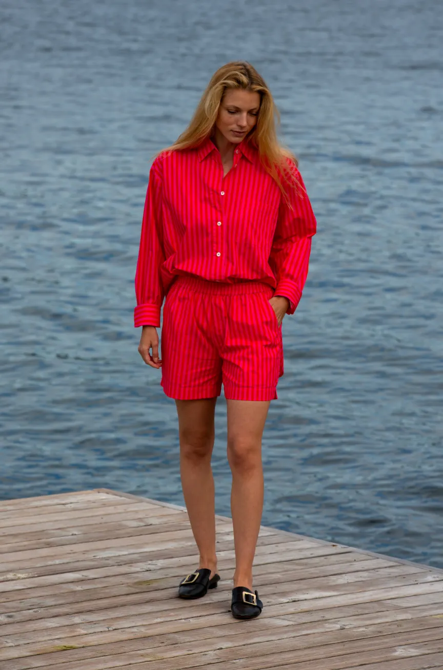 muna cotton shirt in sorbet stripes