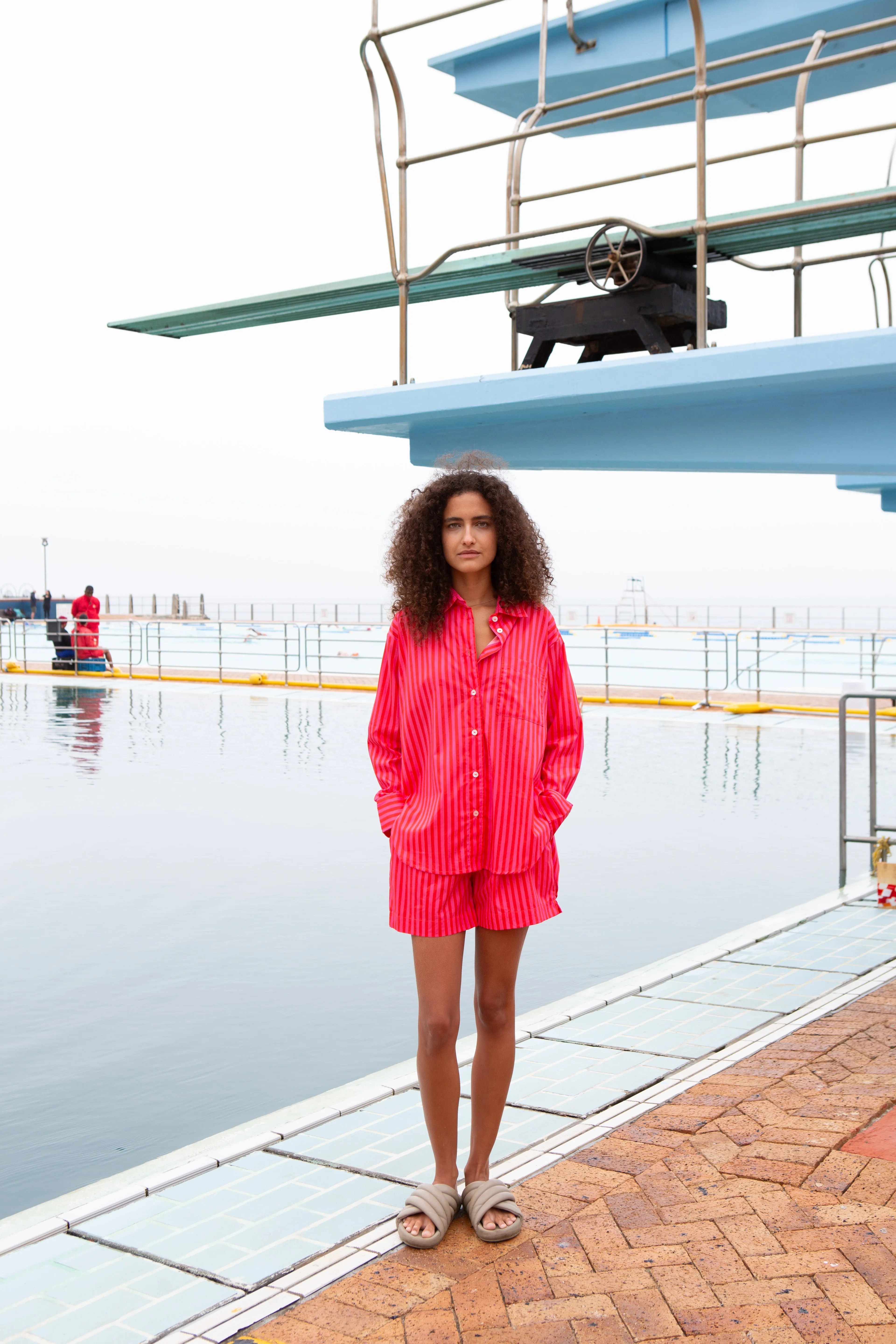 muna cotton shirt in sorbet stripes