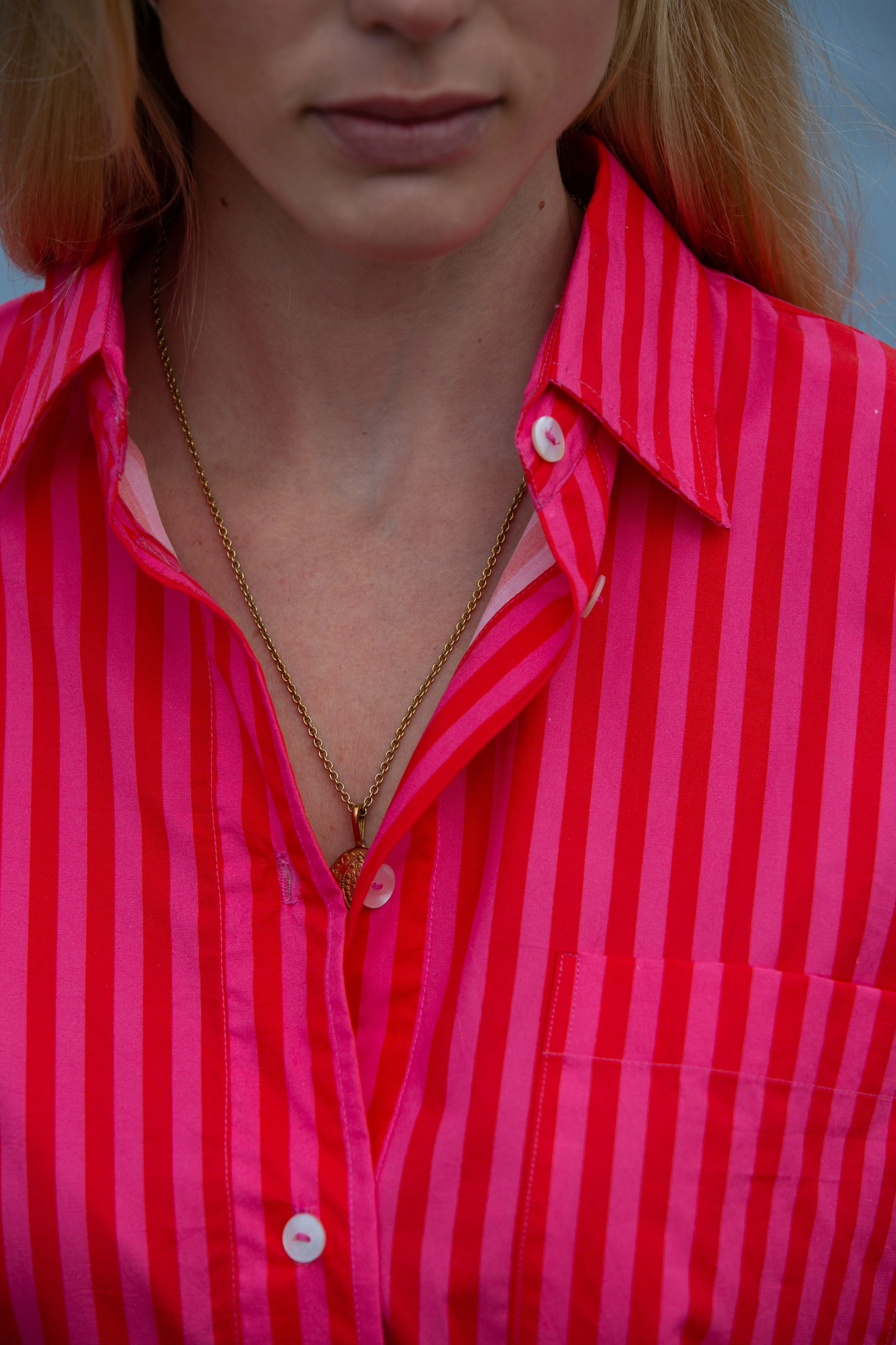 muna cotton shirt in sorbet stripes