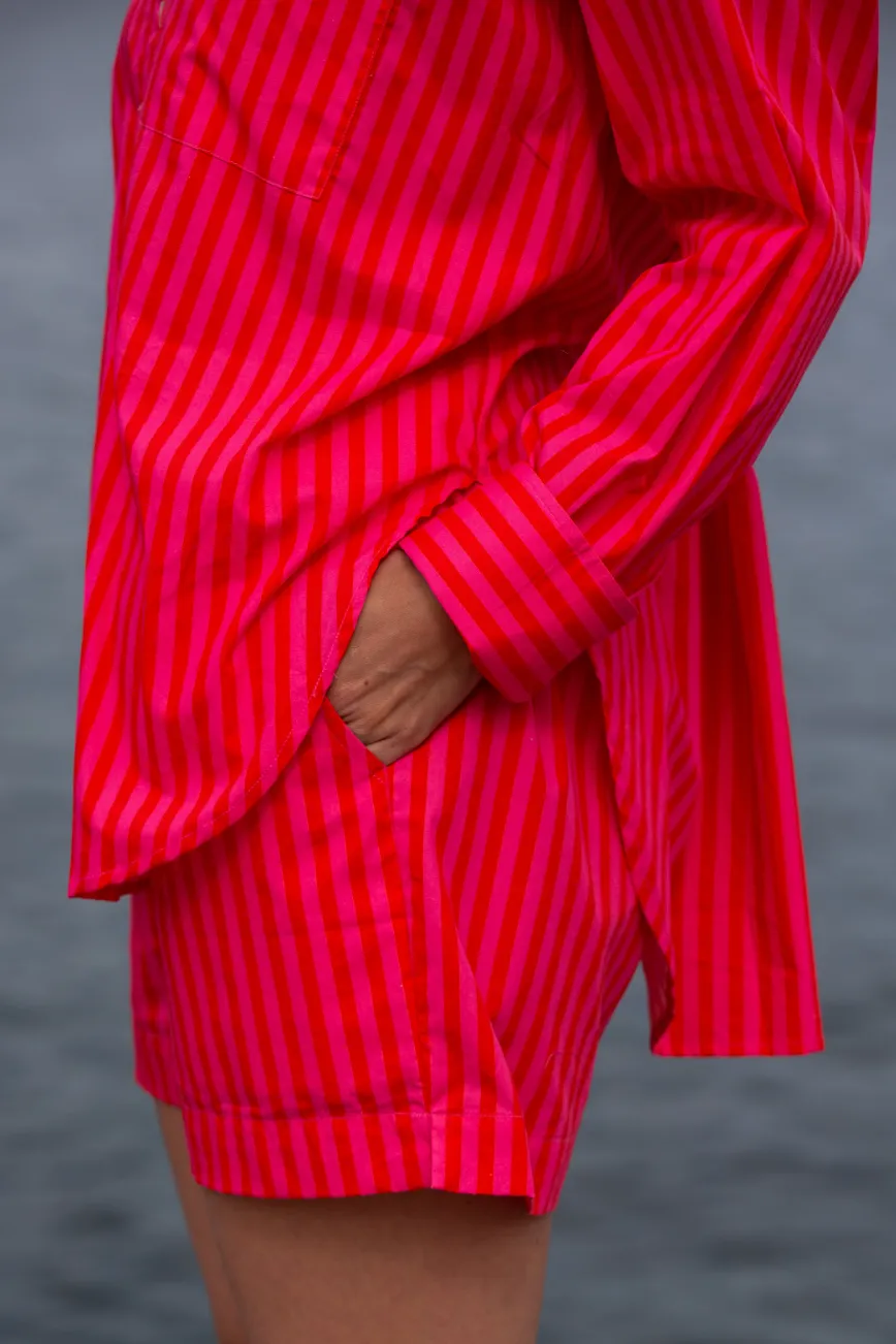 muna cotton shirt in sorbet stripes