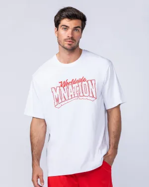 Muscle Nation | Varsity Oversized Tonal Tee - White