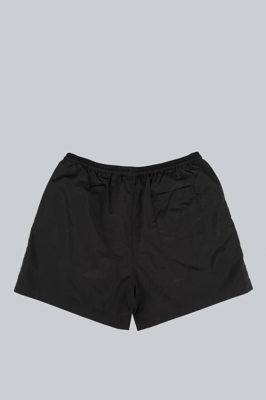 MUSEUM OF PEACE AND QUIET WORDMARK NYLON 5" SHORTS BLACK