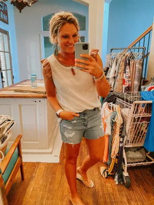 My Fave Distressed Jean Shorts
