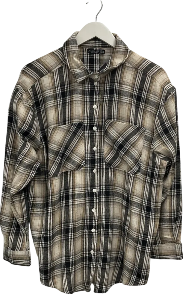 Nasty Gal Multicoloured Plaid Relaxed Shirt UK 8