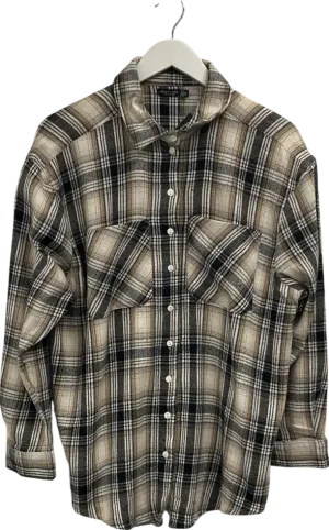 Nasty Gal Multicoloured Plaid Relaxed Shirt UK 8