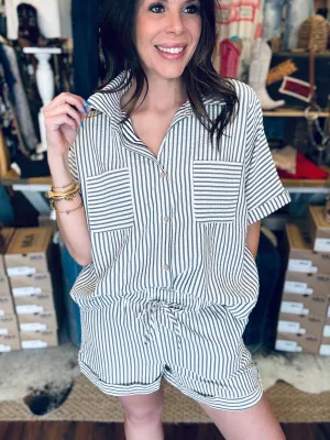 Natasha Stripe Oversized Top