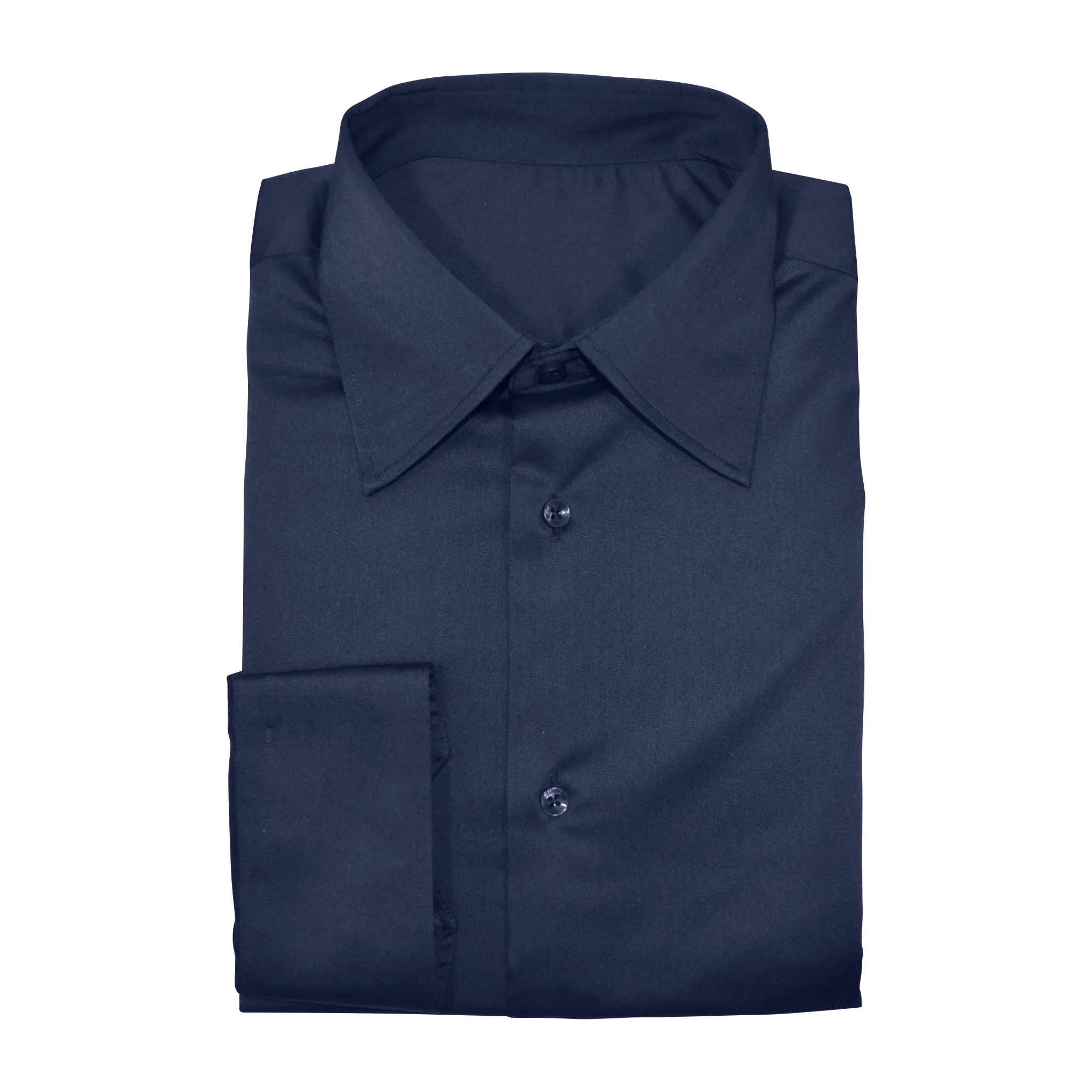 Navy Blue Stretch Cotton Custom Shirt