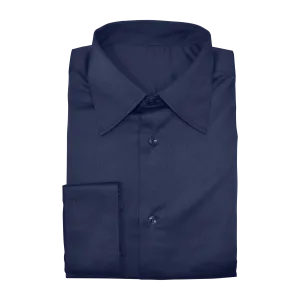 Navy Blue Stretch Cotton Custom Shirt