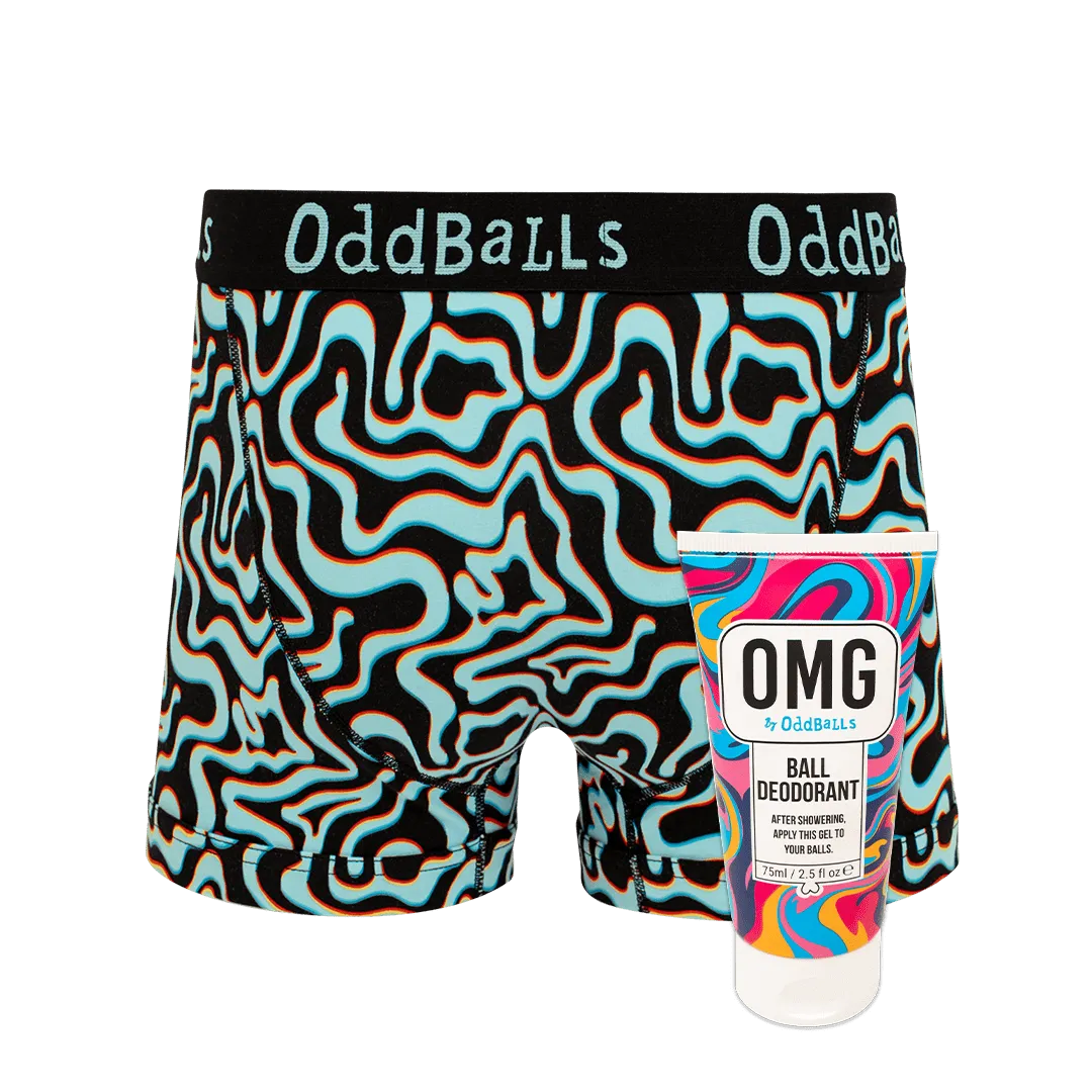 Neon Lava - Mens Boxer Shorts & Ball Deodorant Bundle
