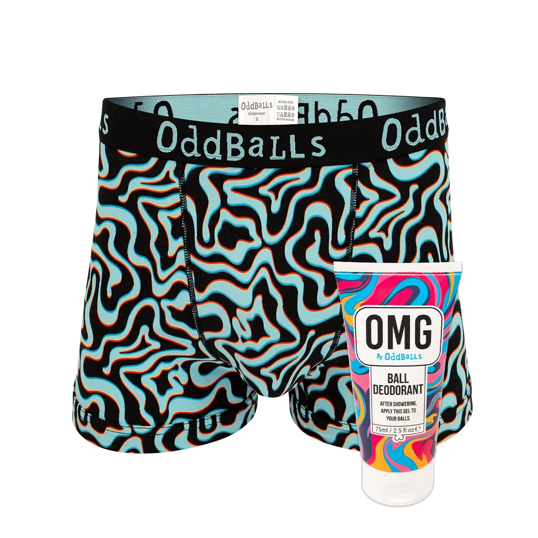 Neon Lava - Mens Boxer Shorts & Ball Deodorant Bundle