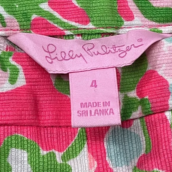 NEW Lilly Pulitzer 4 100% Cotton Pink Floral Women's Shorts