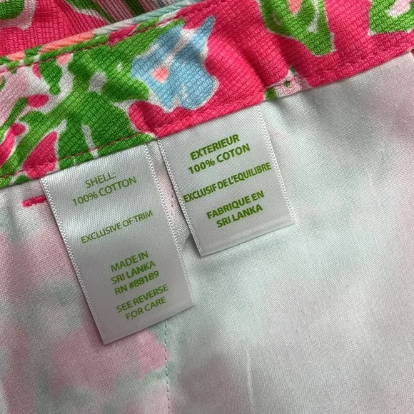 NEW Lilly Pulitzer 4 100% Cotton Pink Floral Women's Shorts