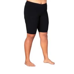 NEW ON THE PLUS SIDE plus size solid cotton bike shorts in black