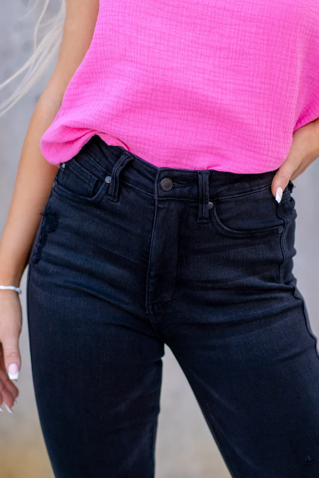 Night Out High Waist Distressed Flare Regular & Plus Sizes
