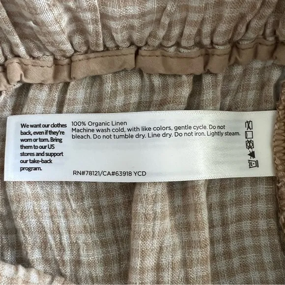 NWT Eileen Fisher Puckered Pebble Gingham Organic Linen Shorts