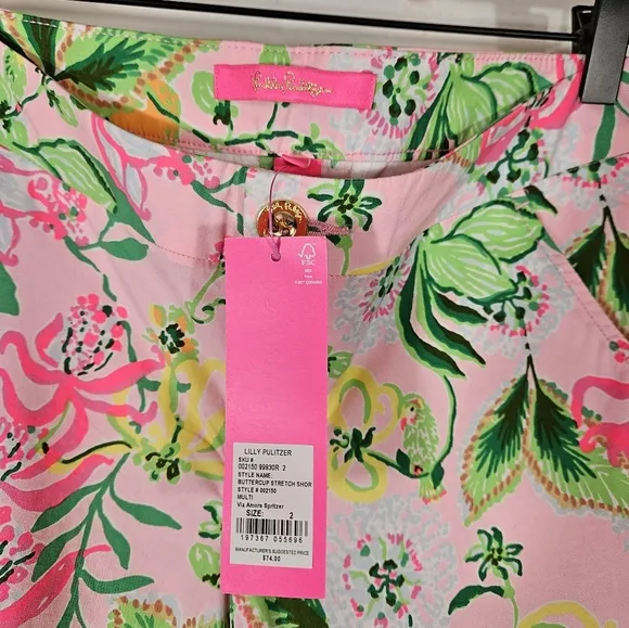 NWT Lilly Pulitzer | Via Amore Spritzer Buttercup Stretch Shorts