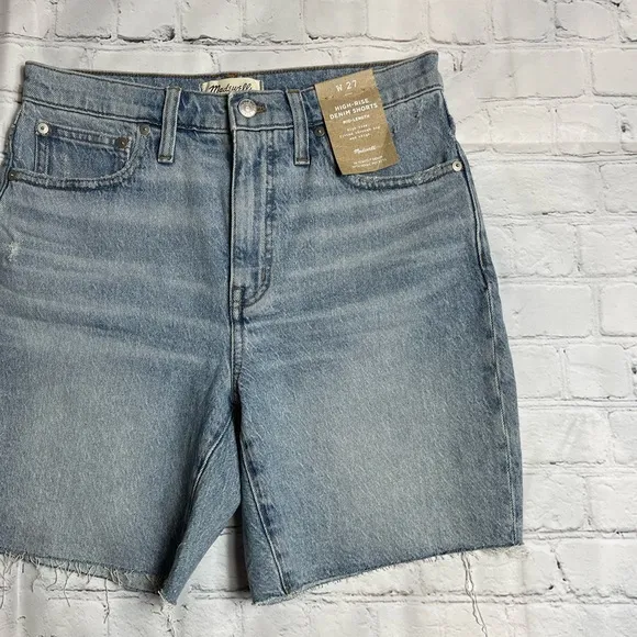 NWT Madewell High-rise Mid-length denim shorts size 27