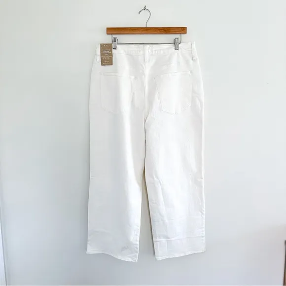 NWT Madewell The Perfect Vintage Wide Leg Crop Jean in Tile White ND538