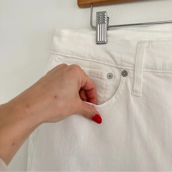 NWT Madewell The Perfect Vintage Wide Leg Crop Jean in Tile White ND538