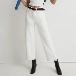 NWT Madewell The Perfect Vintage Wide Leg Crop Jean in Tile White ND538