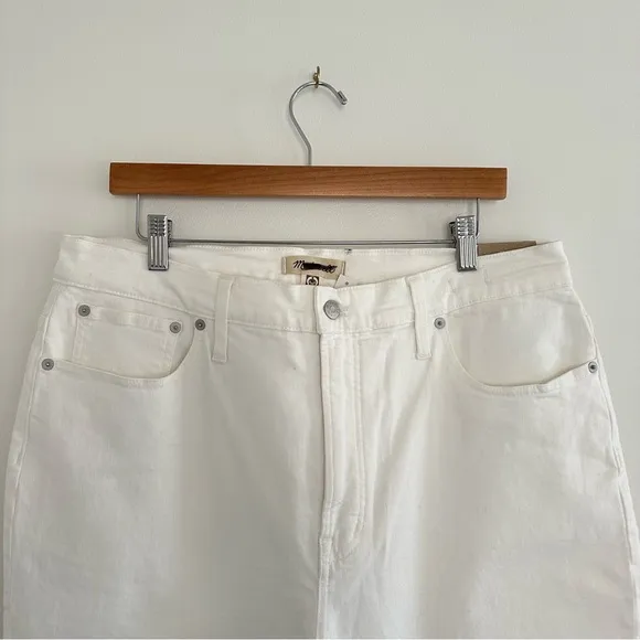 NWT Madewell The Perfect Vintage Wide Leg Crop Jean in Tile White ND538