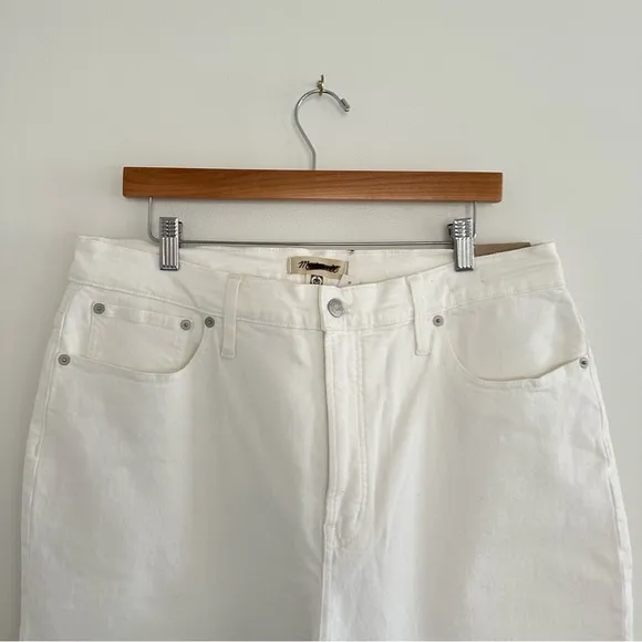 NWT Madewell The Perfect Vintage Wide Leg Crop Jean in Tile White ND538