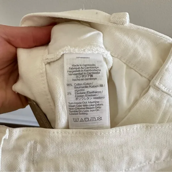 NWT Madewell The Perfect Vintage Wide Leg Crop Jean in Tile White ND538
