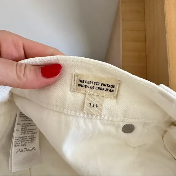 NWT Madewell The Perfect Vintage Wide-Leg Crop Jean in Tile White NE086