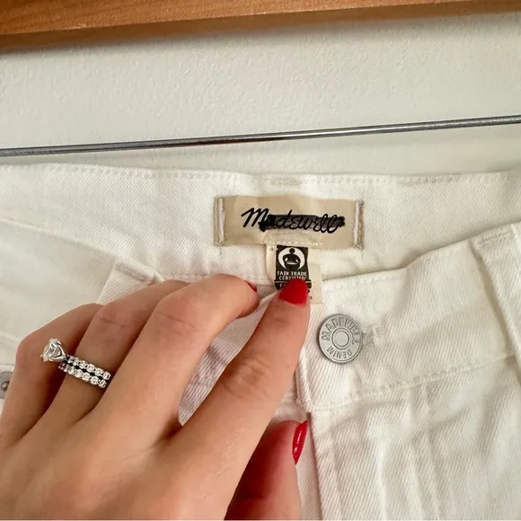 NWT Madewell The Perfect Vintage Wide-Leg Crop Jean in Tile White NE086