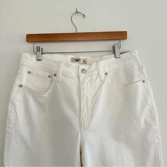 NWT Madewell The Perfect Vintage Wide-Leg Crop Jean in Tile White NE086