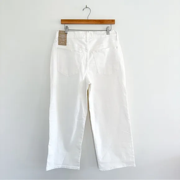 NWT Madewell The Perfect Vintage Wide-Leg Crop Jean in Tile White NE086