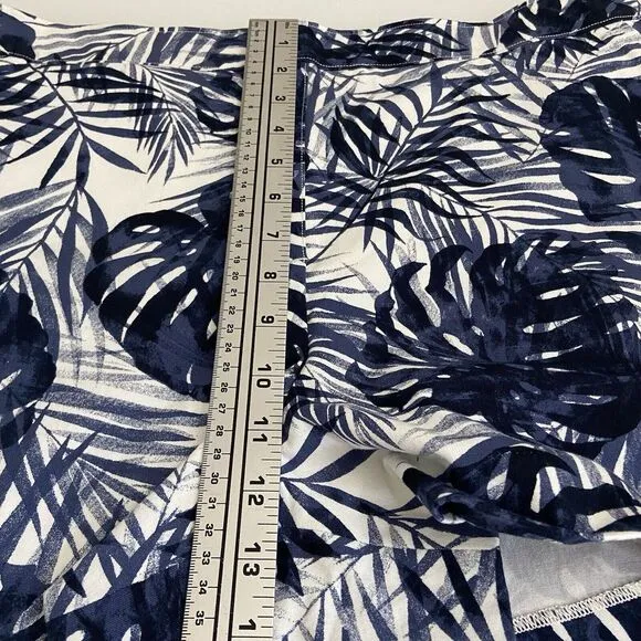 NWT Spanx on the Go Tropical Navy Palm Azul Marino Shorts Size XL Stretch Pullon