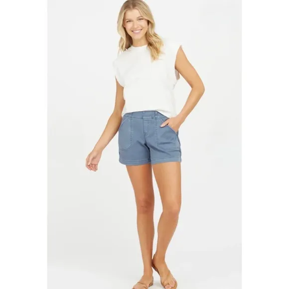 NWT!  Spanx | Women | Slate Blue 5 Inch Stretch Twill Shorts | Size XS