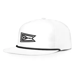 Ohio Flag 5-Panel Hat White/Black Rope