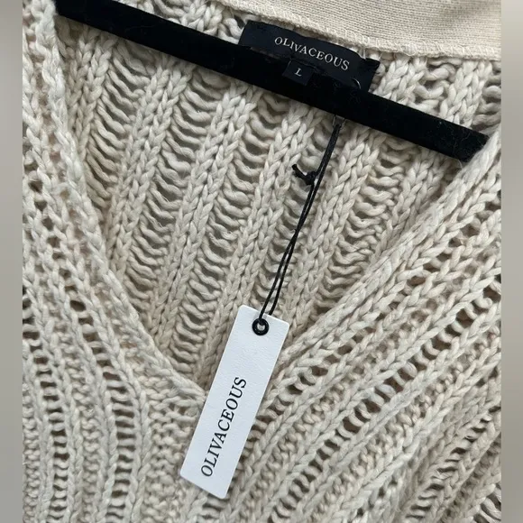 Oliviaceous 100% cotton oversized knit sweater