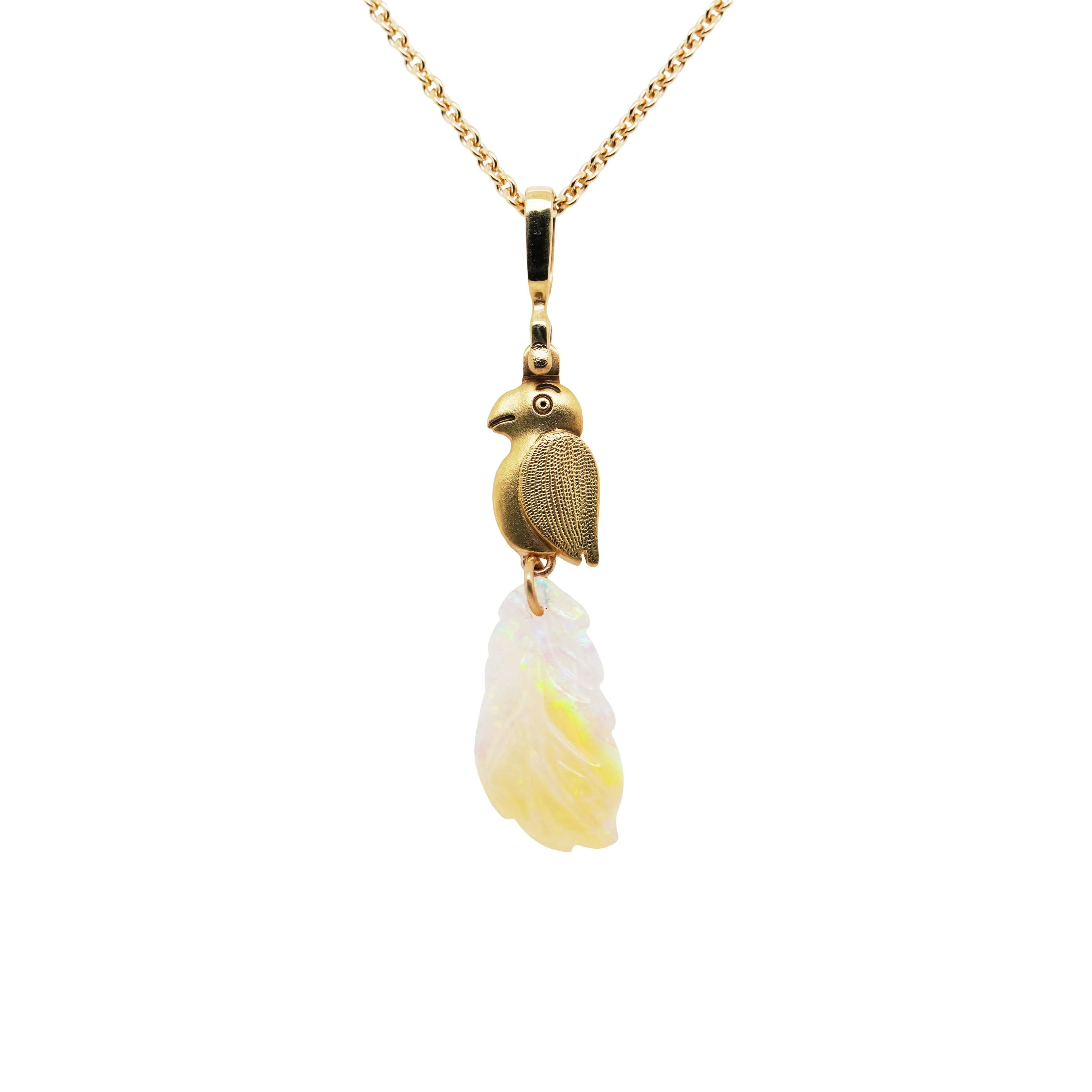 Opal Bird Pendant