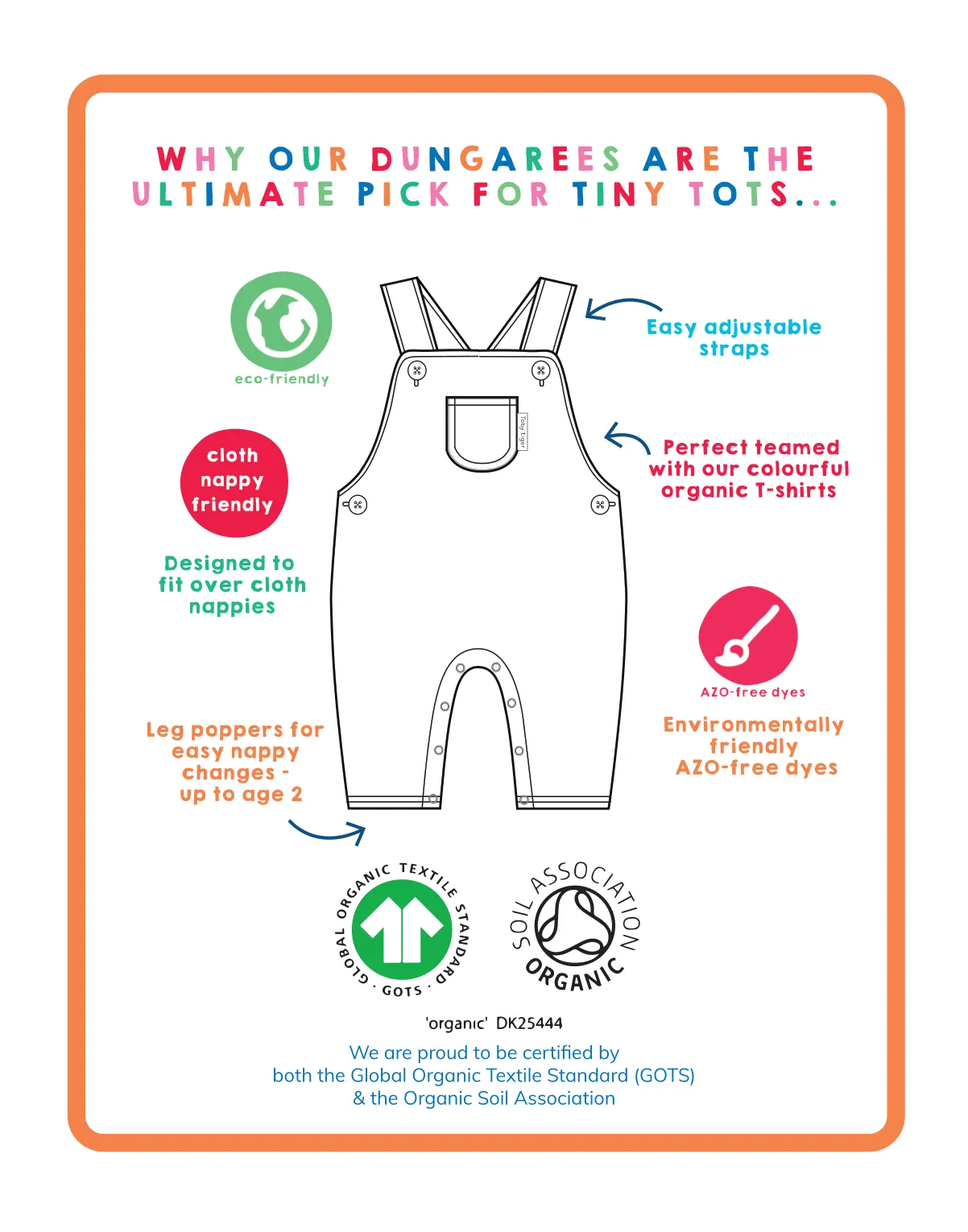 Organic Campervan Print Dungarees