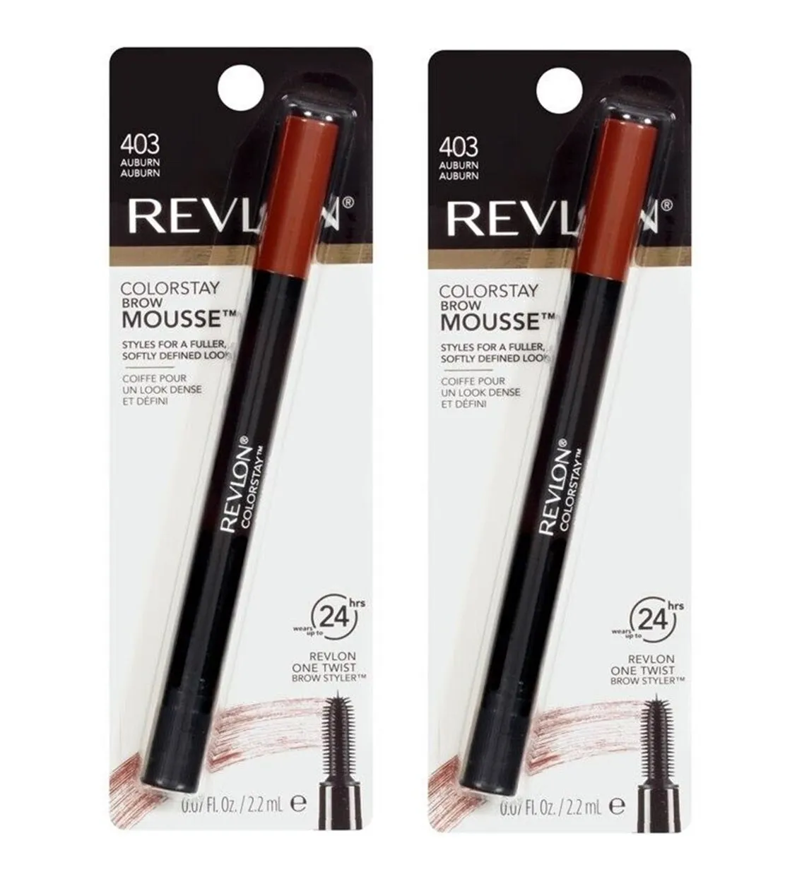 Pack of 2 Revlon Colorstay Brow Mousse, Auburn 403