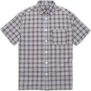 Pass~Port Workers Check Short Sleeve Shirt Chocolate Blue