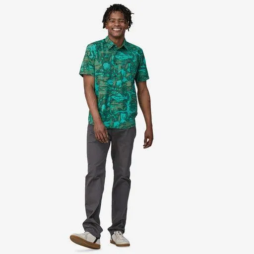 Patagonia Go-To Shirt Cliffs and Waves: Conifer Green