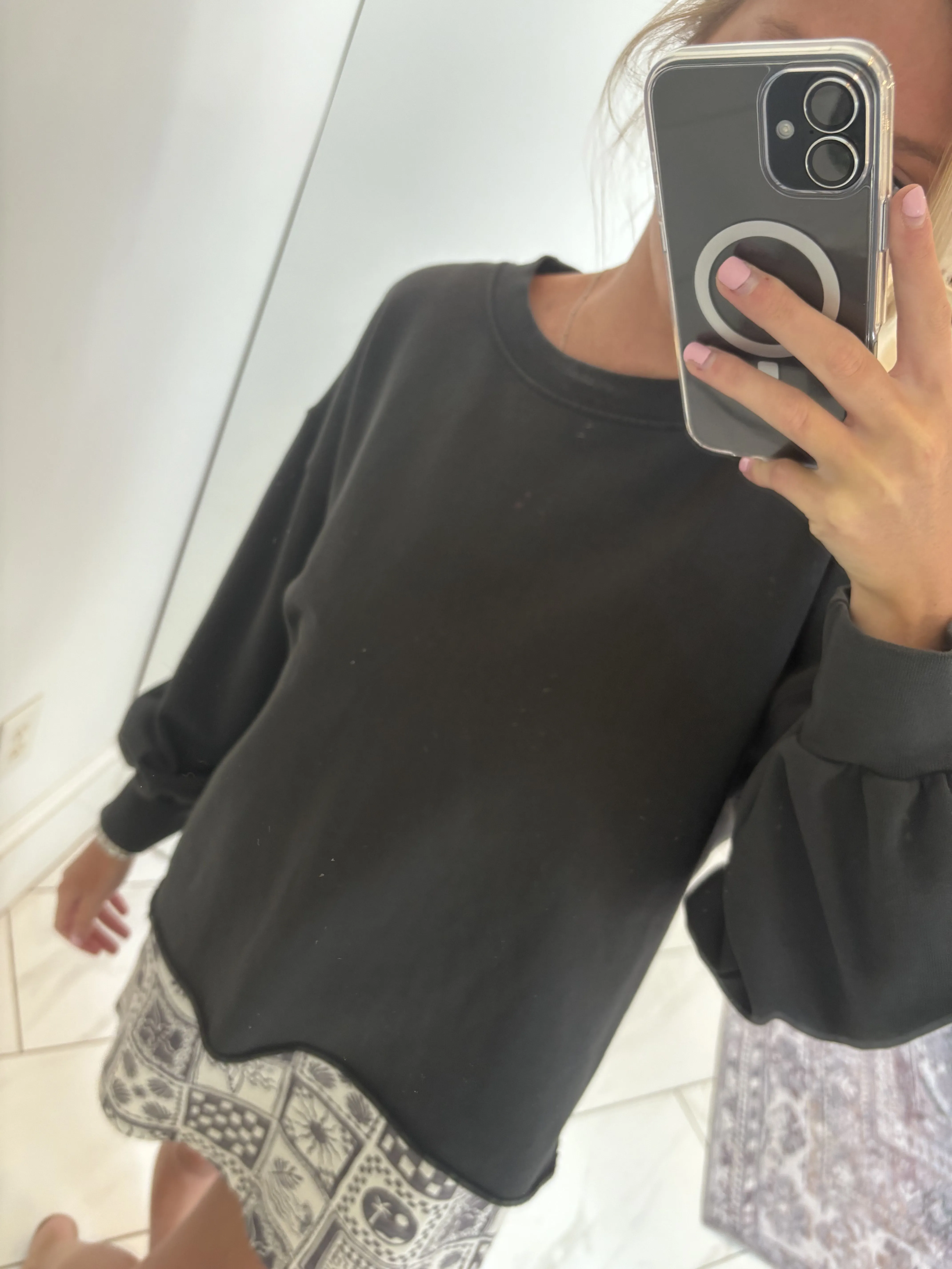 Perfect White Tee - Zayne Pullover - Vintage Black