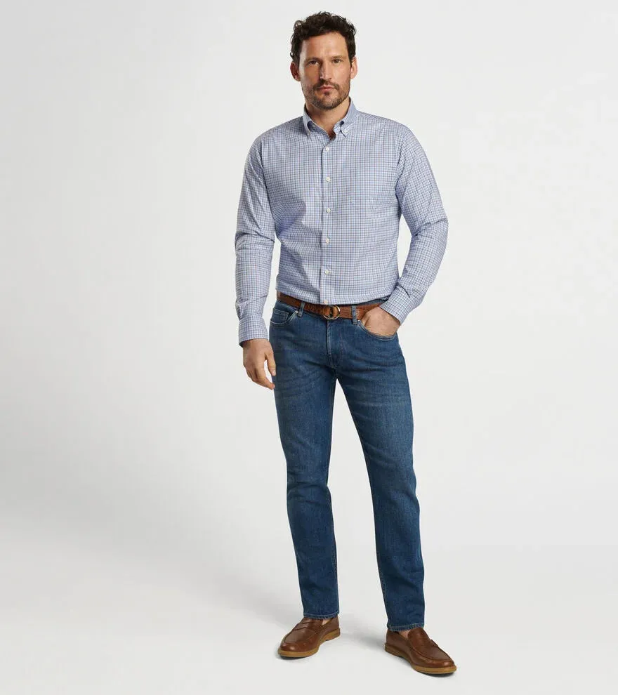 Peter Millar Albert Cotton Stretch Sport Shirt - Galaxy
