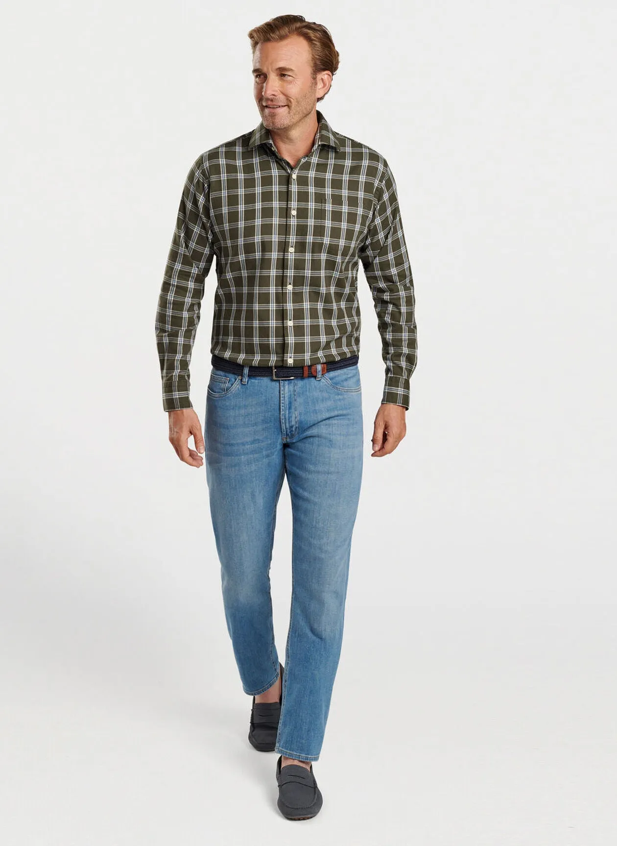 Peter Millar Vernon Flannelite Cotton-Stretch Sport Shirt