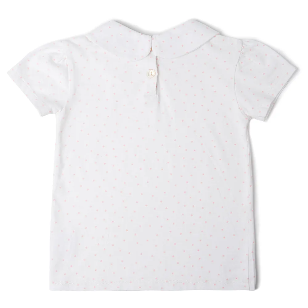 Peter Pan Short Sleeved T-Shirt - Pink Spot