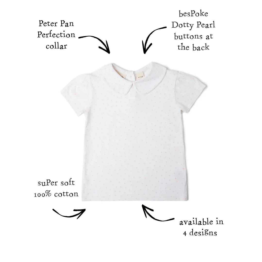 Peter Pan Short Sleeved T-Shirt - Pink Spot