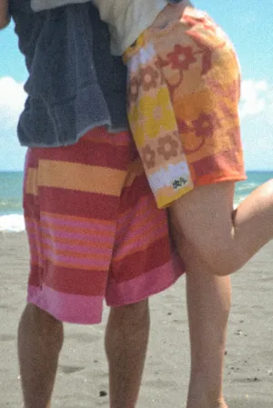 Pink Patterned Long Shorts