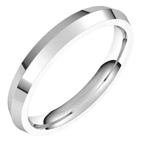 Platinum 3 mm Knife Edge Comfort Fit Band Size 9.5