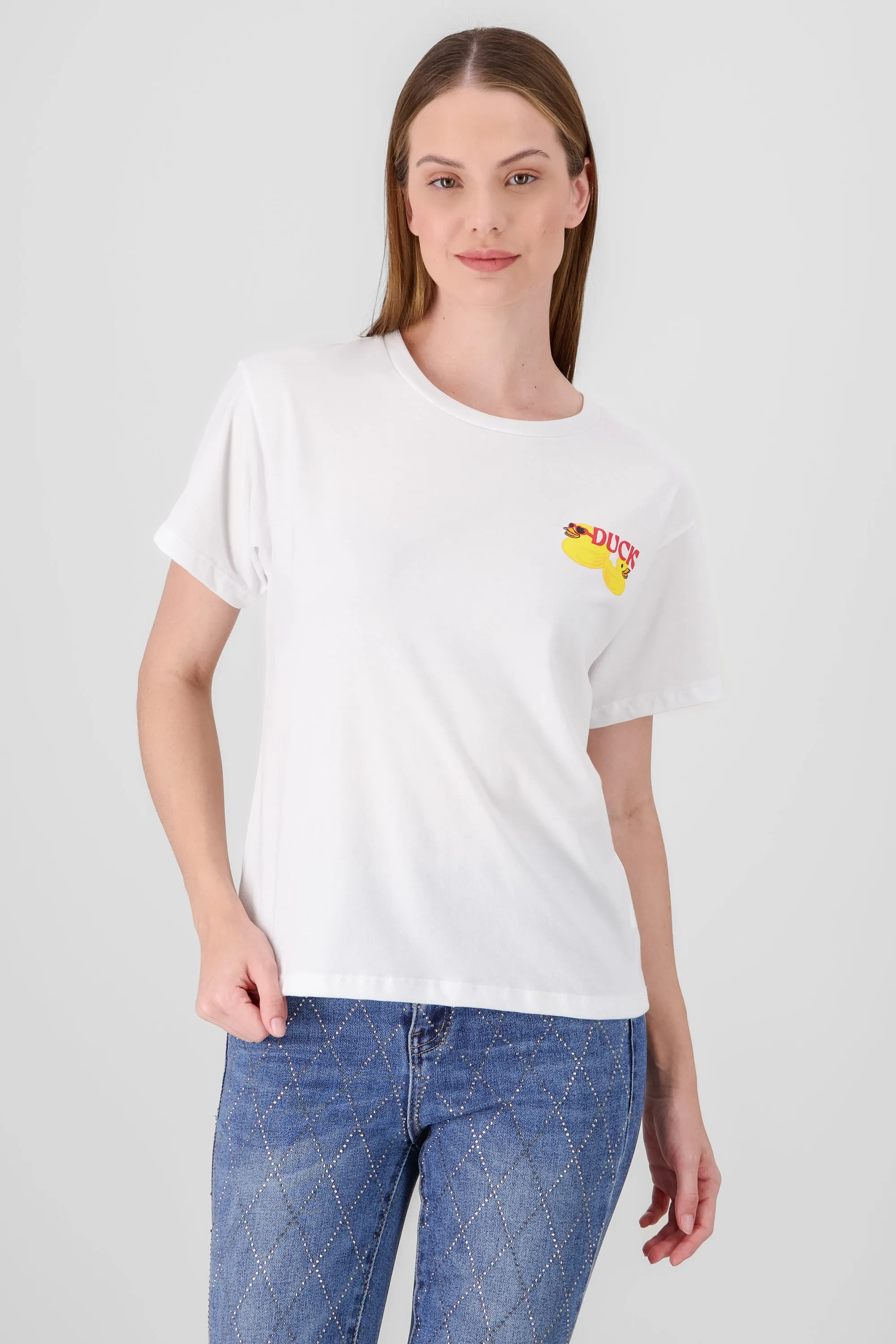 Playera oversized estampado patos