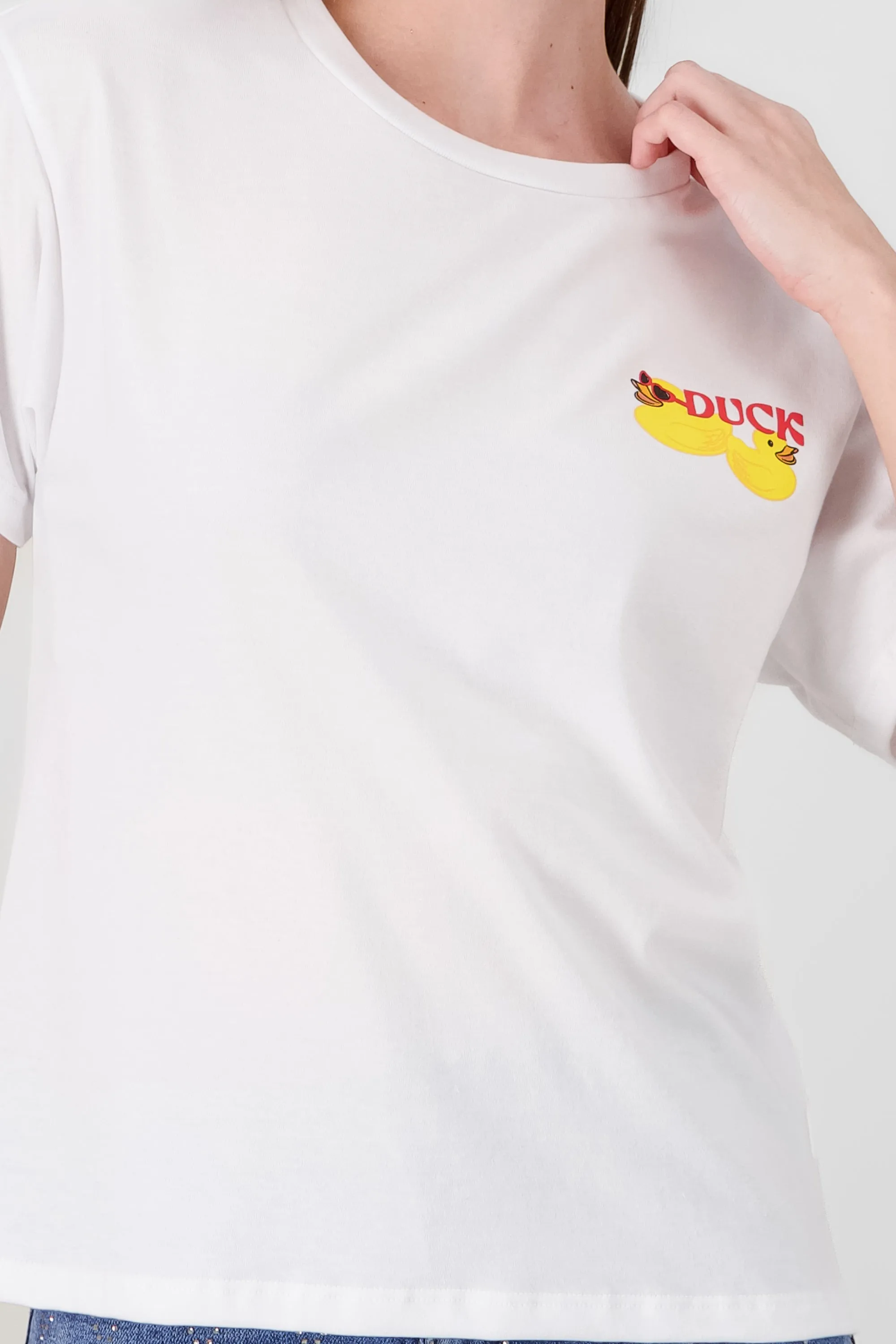 Playera oversized estampado patos
