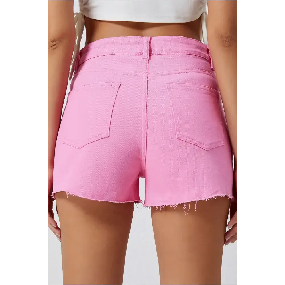 Playfully Distressed Denim Shorts